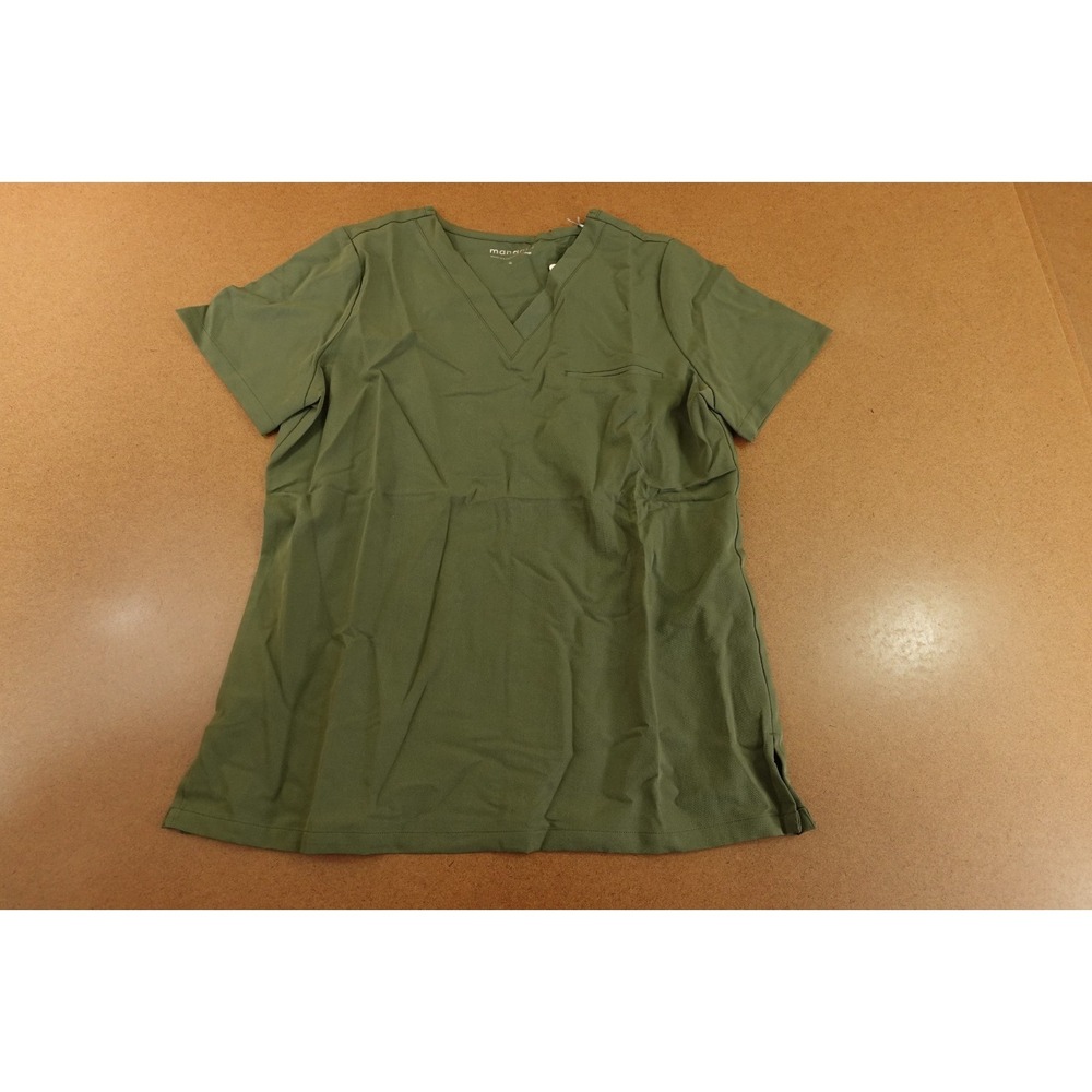 Mandala Womens Small Thyme‎ Equa-Tek Short Sleeve Pocket Medical Scrub Top NWT